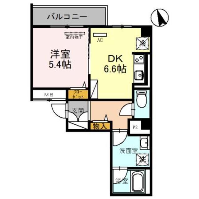 D-RESIDENCE 長居(1DK/3階)の間取り写真