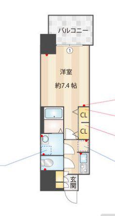 S-RESIDENCE名駅南(1K/3階)の間取り写真