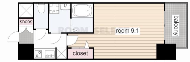 S-RESIDENCE名駅ウエスト(1K/7階)の間取り写真