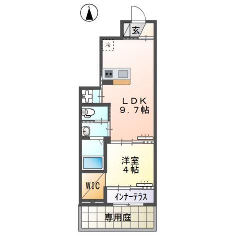 久留米白山町アパート工事(1LDK/1階)の間取り写真