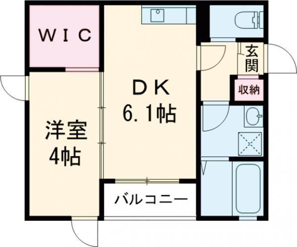 ブルーミー鳥栖レジデンス(1DK/2階)の間取り写真