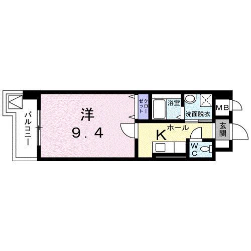 ウィルパレスSU(1K/6階)の間取り写真