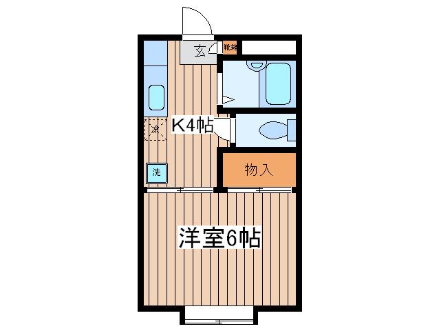 カサベルテ新検見川1(1K/1階)の間取り写真