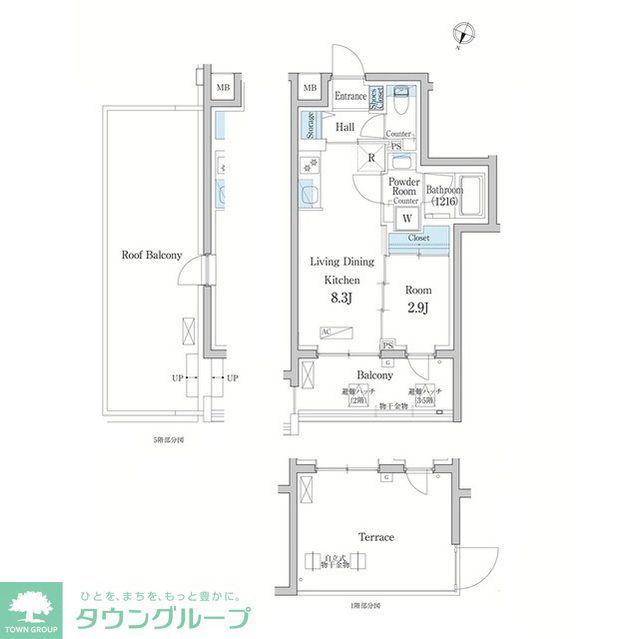 デュオフラッツ大宮(1LDK/2階)の間取り写真