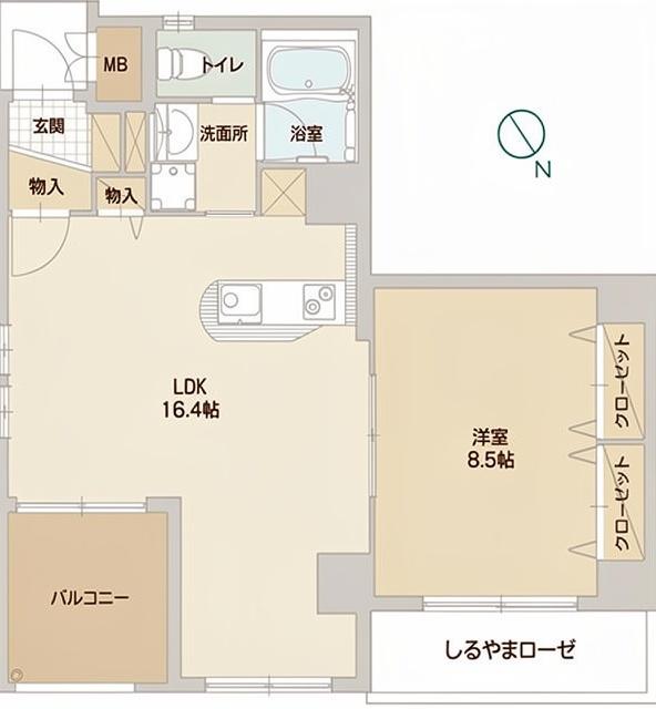 ブラーヴォこのはな千鳥橋I(1LDK/6階)の間取り写真