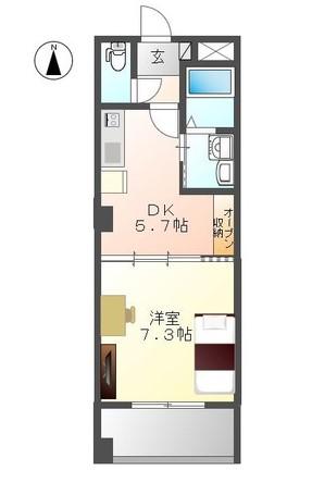 リバパレス鶴舞(1DK/10階)の間取り写真