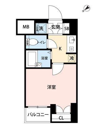 マイナビSTAYミライエ西巣鴨(1K/3階)の間取り写真