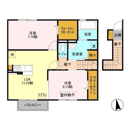 ヴェルドミール V(2LDK/2階)の間取り写真