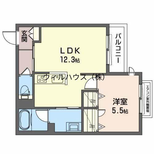 シャーメゾン アミコート(1LDK/3階)の間取り写真