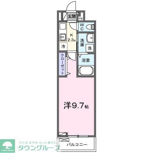 ジェルメM(1K/2階)の間取り写真