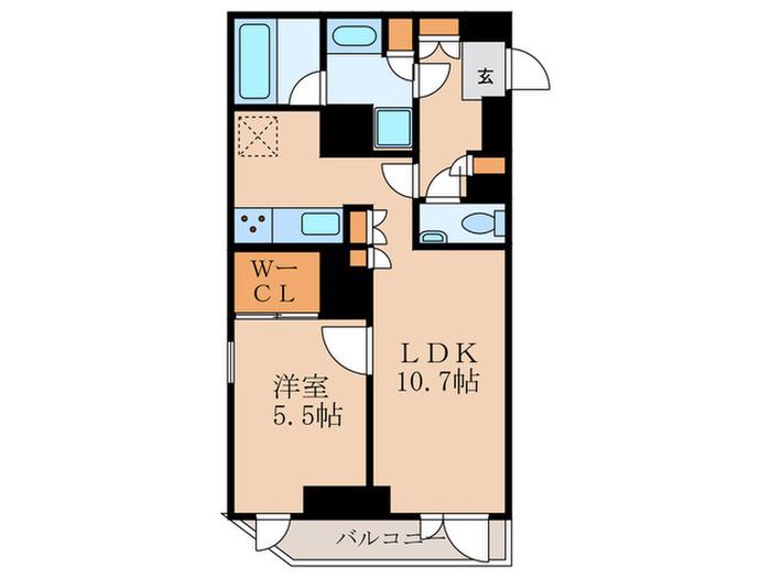 ザ・パークハビオ新高円寺(1LDK/3階)の間取り写真
