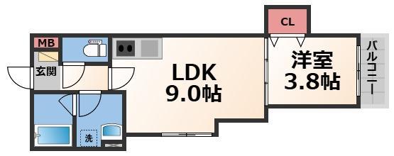 D POETA BLOOM(1LDK/1階)の間取り写真