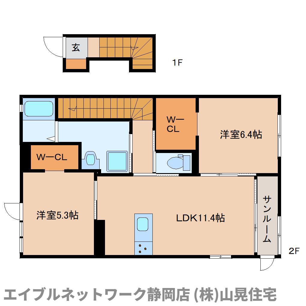 グローリア(2LDK/2階)の間取り写真