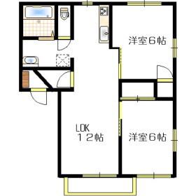 フェニックスB(2LDK/2階)の間取り写真