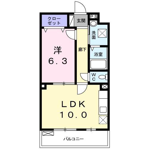 ザ レジデンス 京都・東(1LDK/3階)の間取り写真