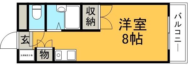アロマヒル瀬川(1K/2階)の間取り写真
