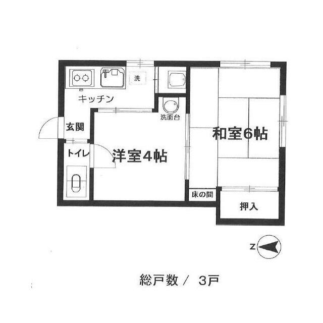 関アパート(2K/2階)の間取り写真