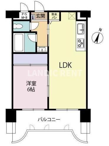 ニューライフ薬院(1LDK/9階)の間取り写真