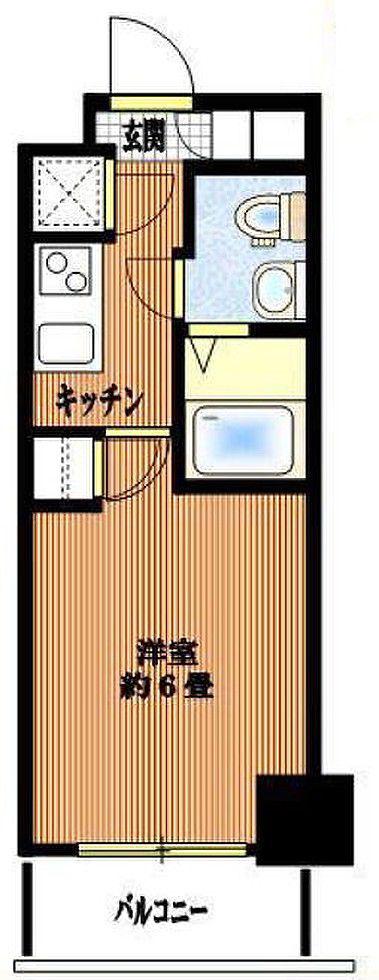 グランドガーラ南麻布(1K/13階)の間取り写真