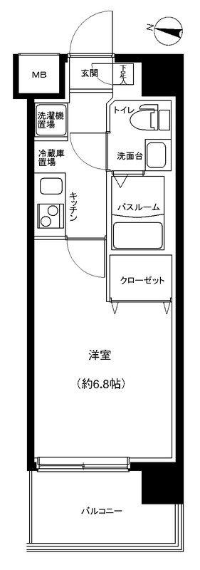 グランフォース西川口(1K/4階)の間取り写真