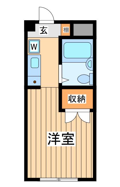 ポルシェ矢部Ⅱ(ワンルーム/3階)の間取り写真