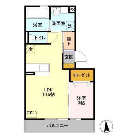 プライムステージ(1LDK/1階)の間取り写真