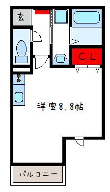 REGIES八尾駅前(ワンルーム/2階)の間取り写真