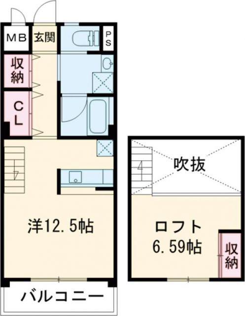 CREVIA(ワンルーム/3階)の間取り写真