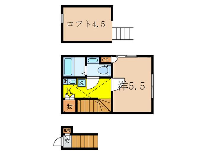 グランビル南大泉(1K/2階)の間取り写真