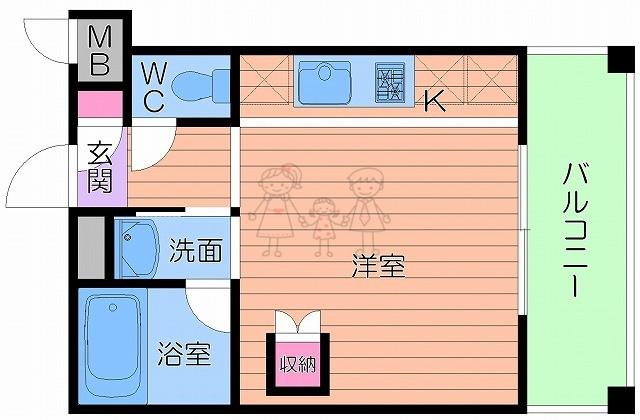ファイブコート阪南町(ワンルーム/4階)の間取り写真