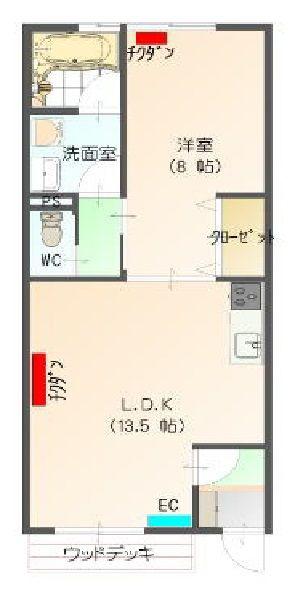 すまいる18番館(1LDK/1階)の間取り写真