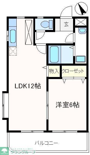 ネオフレグランス(1LDK/2階)の間取り写真