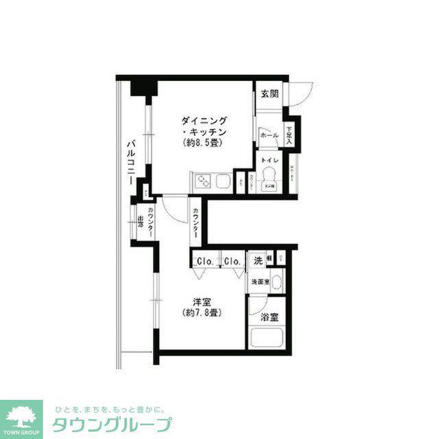 クリオ文京小石川(1DK/14階)の間取り写真