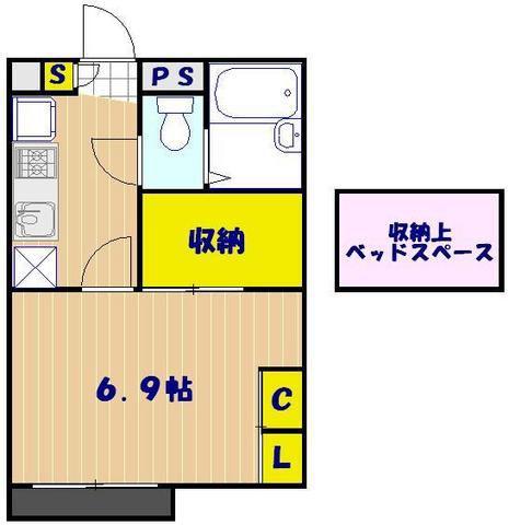 レオパレスヴァンサンカン(1K/3階)の間取り写真