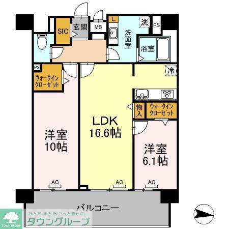 LENVOL MEIEKI(2LDK/8階)の間取り写真