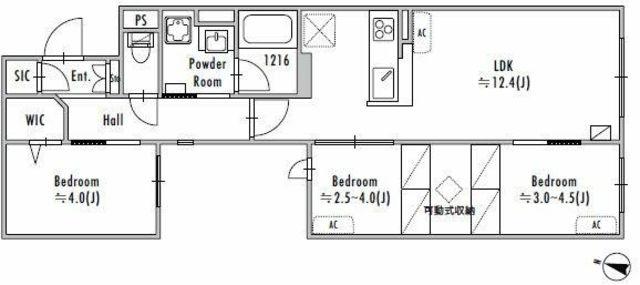 グランパセオ鷺ノ宮(3LDK/1階)の間取り写真