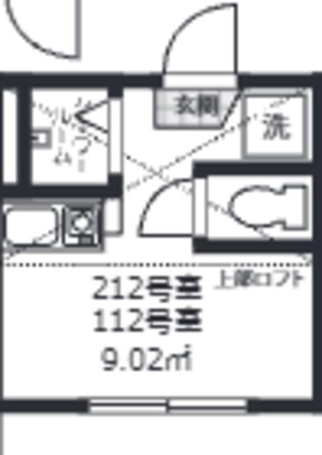 アミティエ東小岩(ワンルーム/2階)の間取り写真