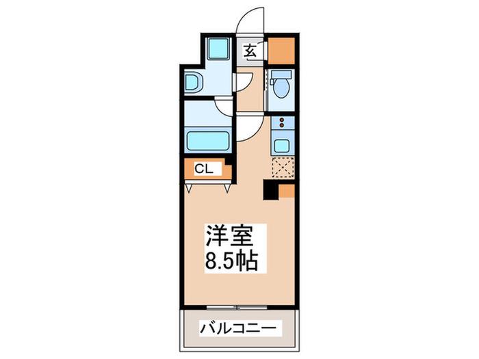 パークフラッツ弁天町駅前(ワンルーム/14階)の間取り写真