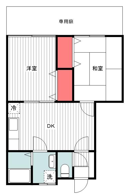 ブエノス・アイレス(2DK/1階)の間取り写真