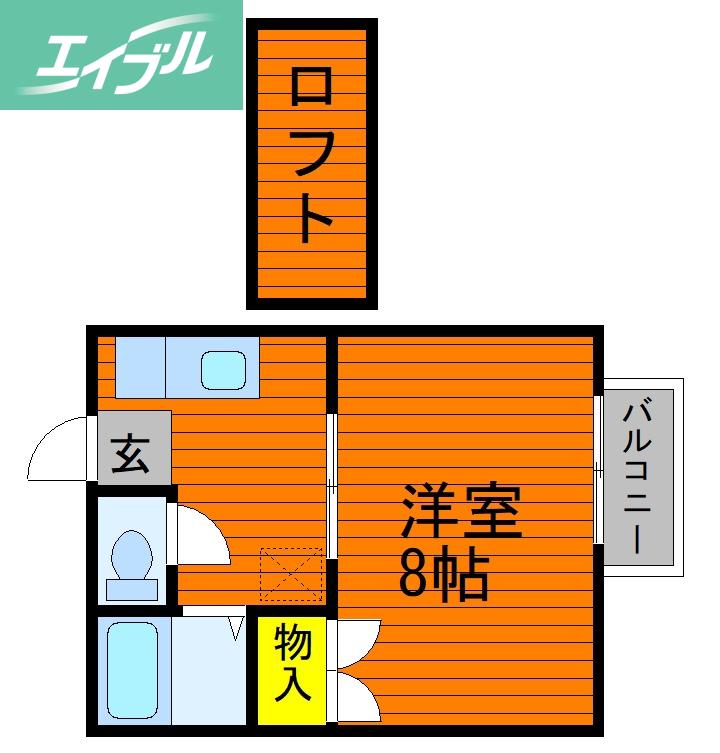 K&T98(1K/2階)の間取り写真
