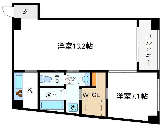 レキシントン・スクエア新町(1LDK/9階)の間取り写真