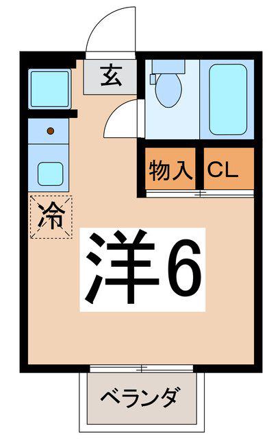アンリバー酒折(ワンルーム/3階)の間取り写真