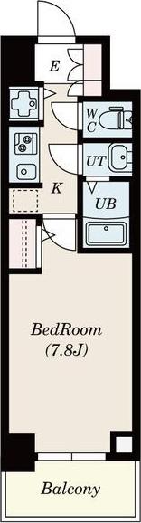 S-RESIDENCE葵II(1K/8階)の間取り写真