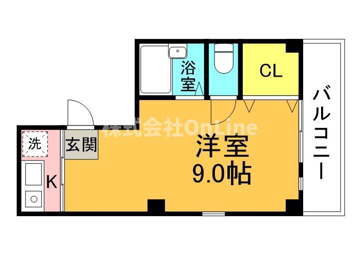 コンラッド布施(ワンルーム/4階)の間取り写真