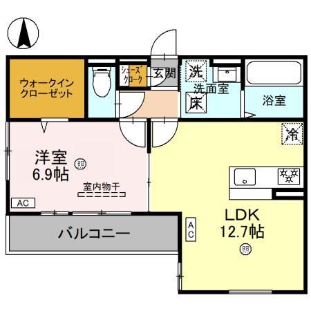 PORTE BONHEURポルトボヌール(1LDK/1階)の間取り写真