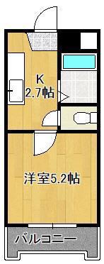 ユースハイツMD(1K/5階)の間取り写真