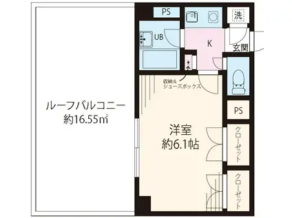 マートルコート東中野グラン(1K/8階)の間取り写真
