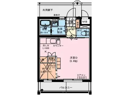 西都フェニックスMII(ワンルーム/2階)の間取り写真