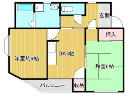ツインビル森本1番館(2DK/3階)の間取り写真