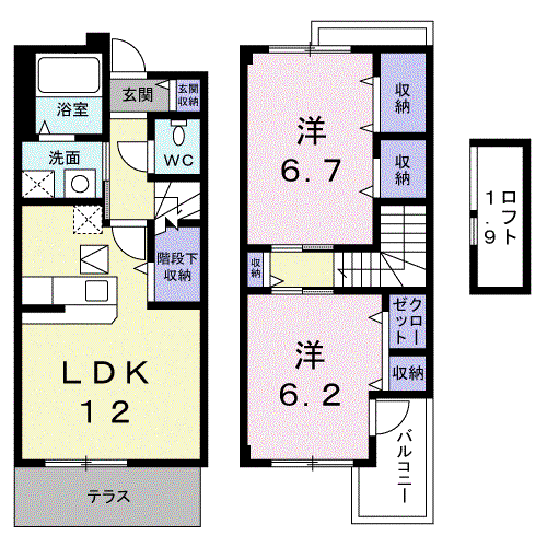 フィネッセ(2LDK/1階)の間取り写真